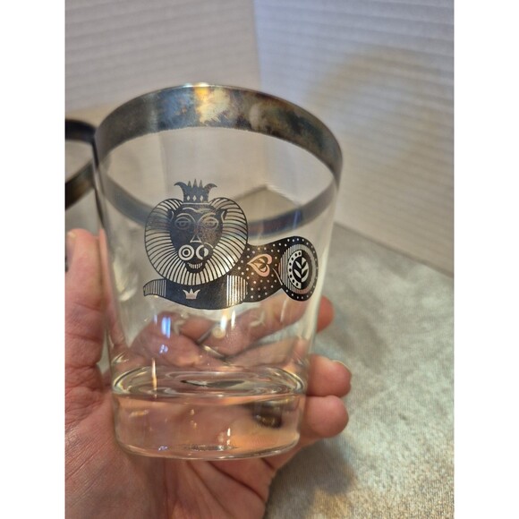 VTG Georges Briard Silver Regal Lion Mid-century Double Old Fashions Set Of 2 - Picture 6 of 9